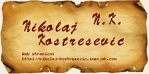Nikolaj Kostrešević vizit kartica